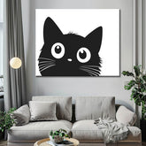 Painting by Numbers Cat Face Black and White